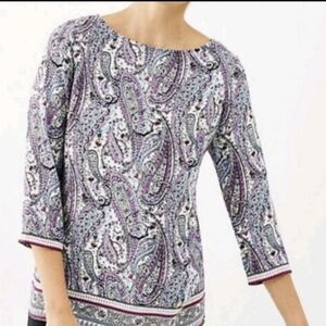 J. Jill Paisley Tulip Blouse, L